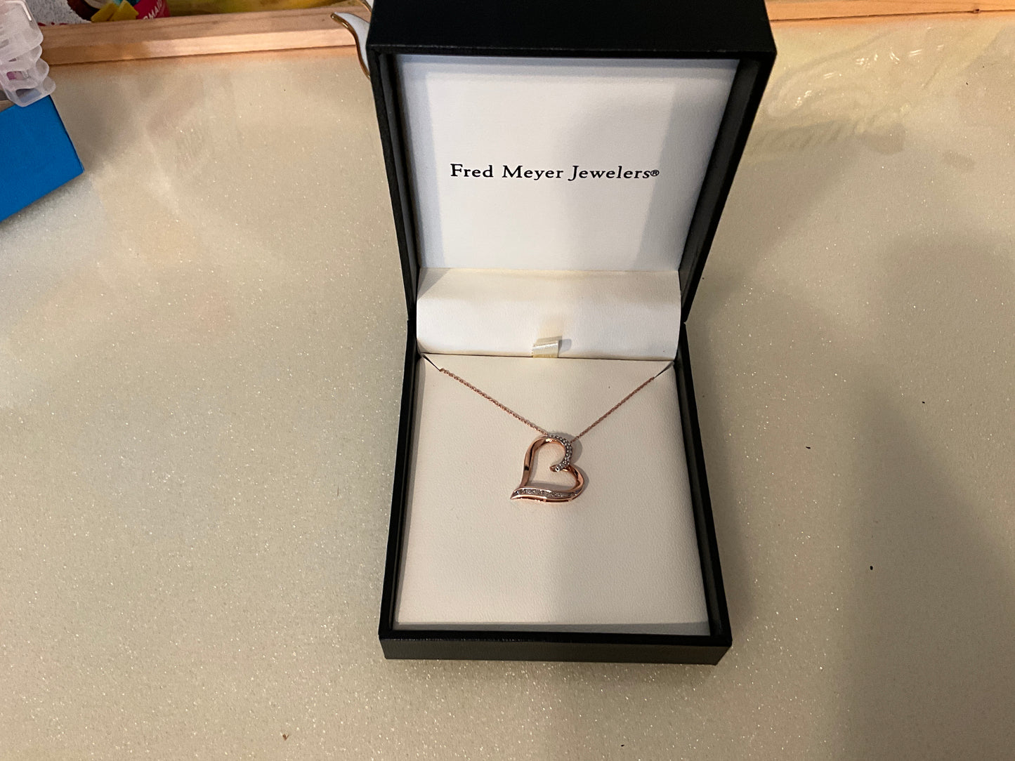 Fred Meyer Pave Diamond And Rose Gold Heart Necklace