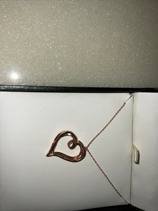 Fred Meyer Pave Diamond And Rose Gold Heart Necklace