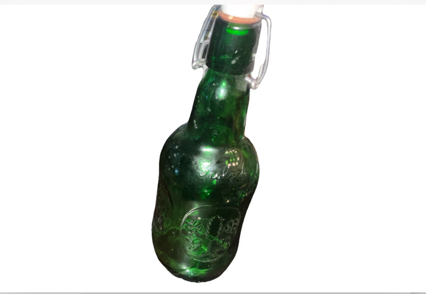 Vintage Grolsch Green Glass Beer Bottle with Porcelain Swing-Top Cap