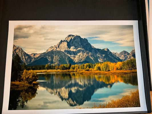 Grand Teton Autumn Reflection – Mountain River Landscape Photo Print (14” x 20”)