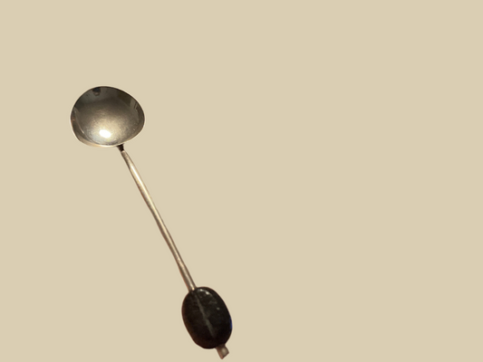 Set of 4 Birmingham Sterling Silver Salt Spoons with Ebony Finials – 1913