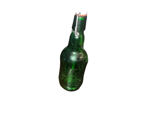 Vintage Grolsch Green Glass Beer Bottle with Porcelain Swing-Top Cap