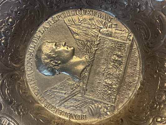 Bonaparte Commemorative Bowl – French Silver-Plated Medallion Dish