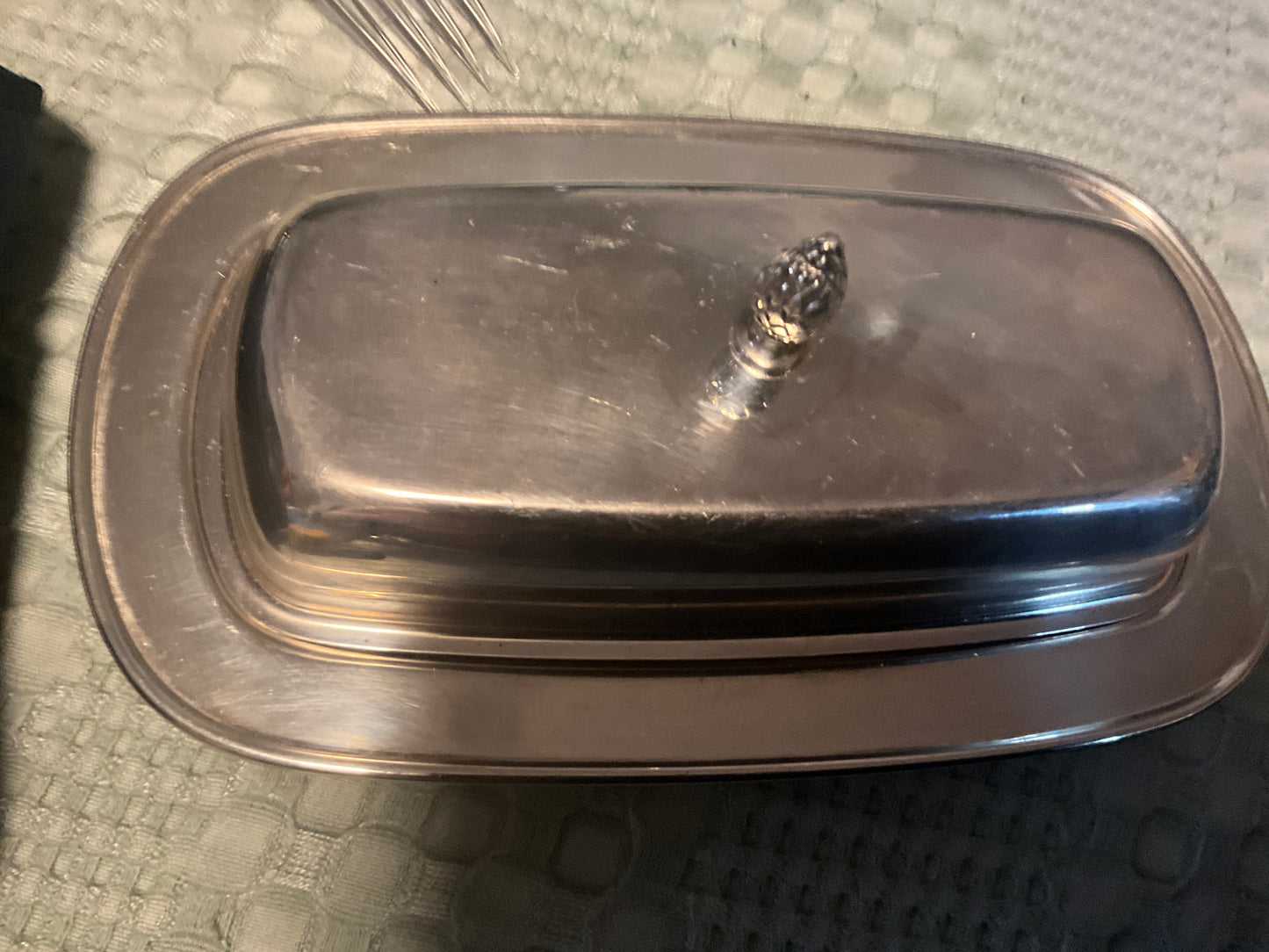 Vintage WM A Rogers Silverplate Covered Butter Dish with Lid