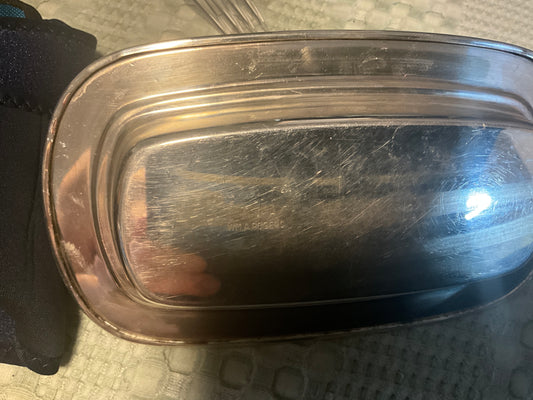 Vintage WM A Rogers Silverplate Covered Butter Dish with Lid