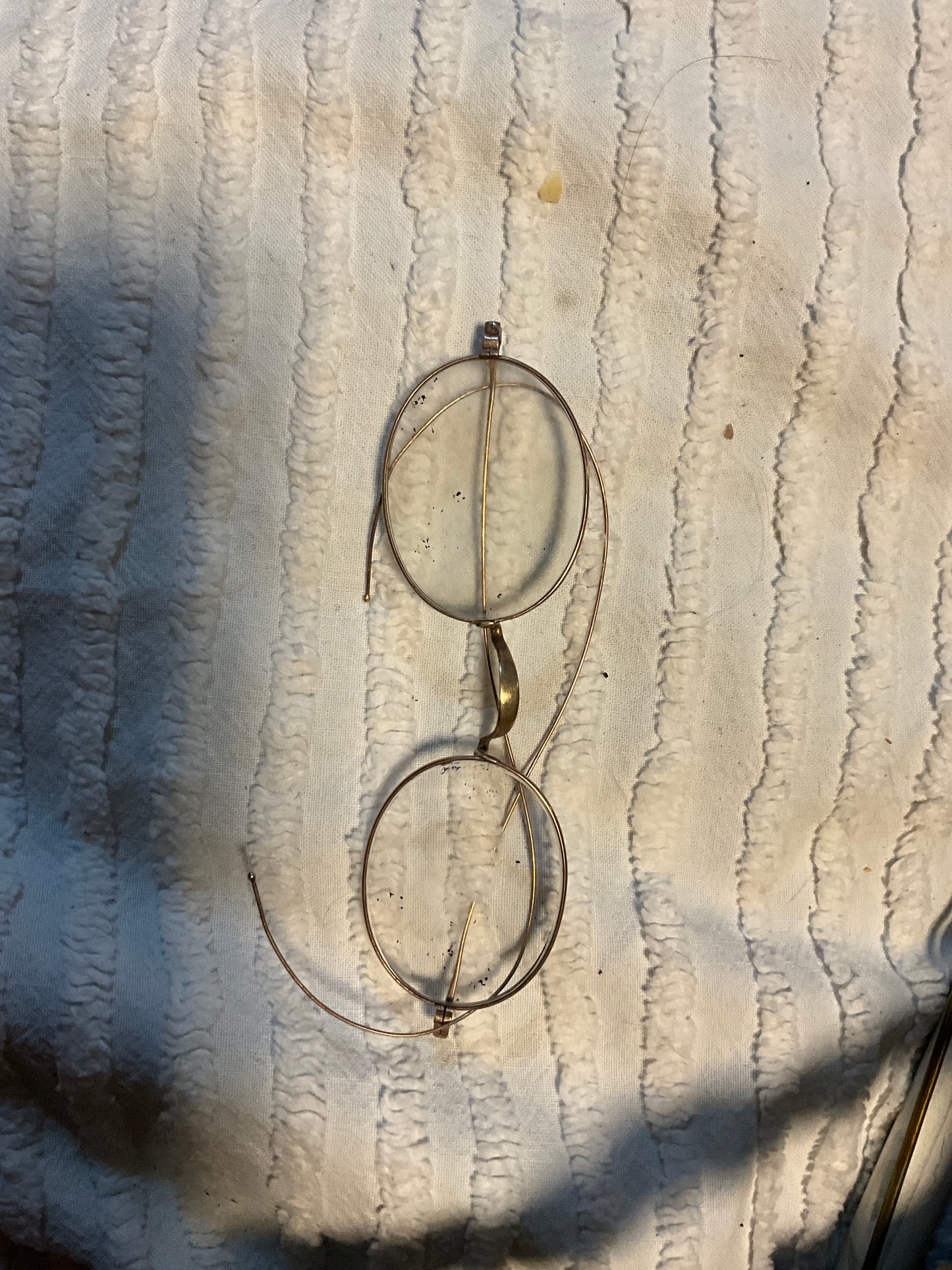 Antique 10k Gold Wire-Rim Spectacles with Riding Temples – c. 1900
