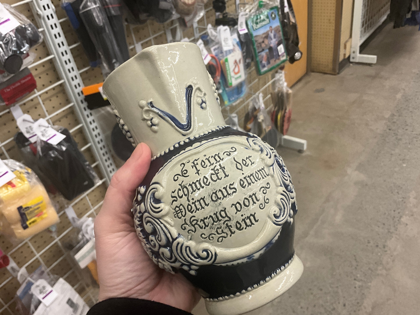 Vintage Gerz German Stoneware Wine Jug – Grape Motif – MADE IN GERMANY – Model 2956