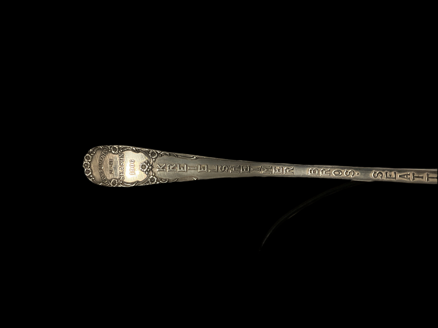 1906 Kreielsheimer Bros. Seattle Silverplate Souvenir Ladle – “Compliments of the Season” Advertising Gift