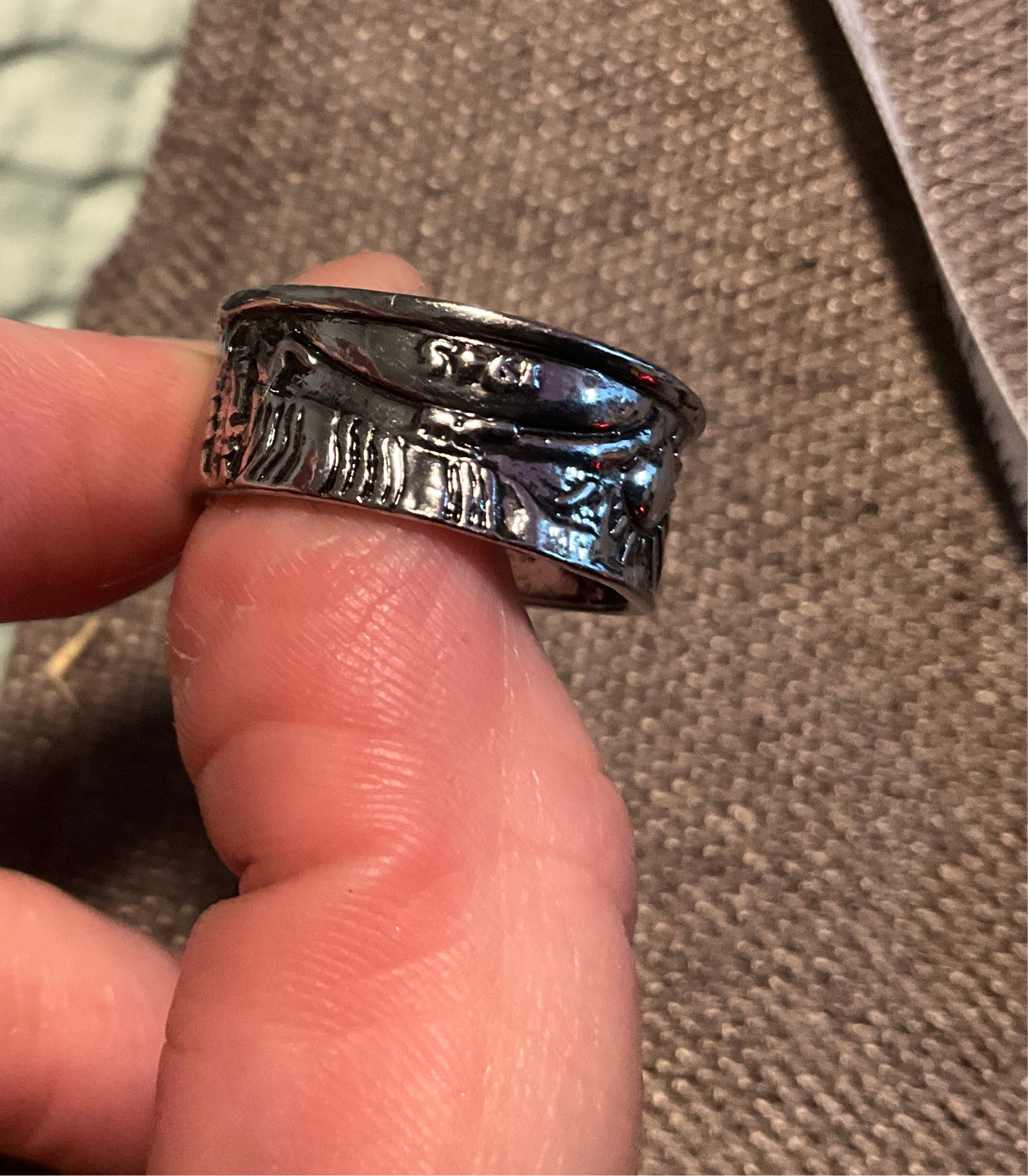1943 Walking Liberty Half Dollar Coin Ring – WWII Era Handmade Silver Band