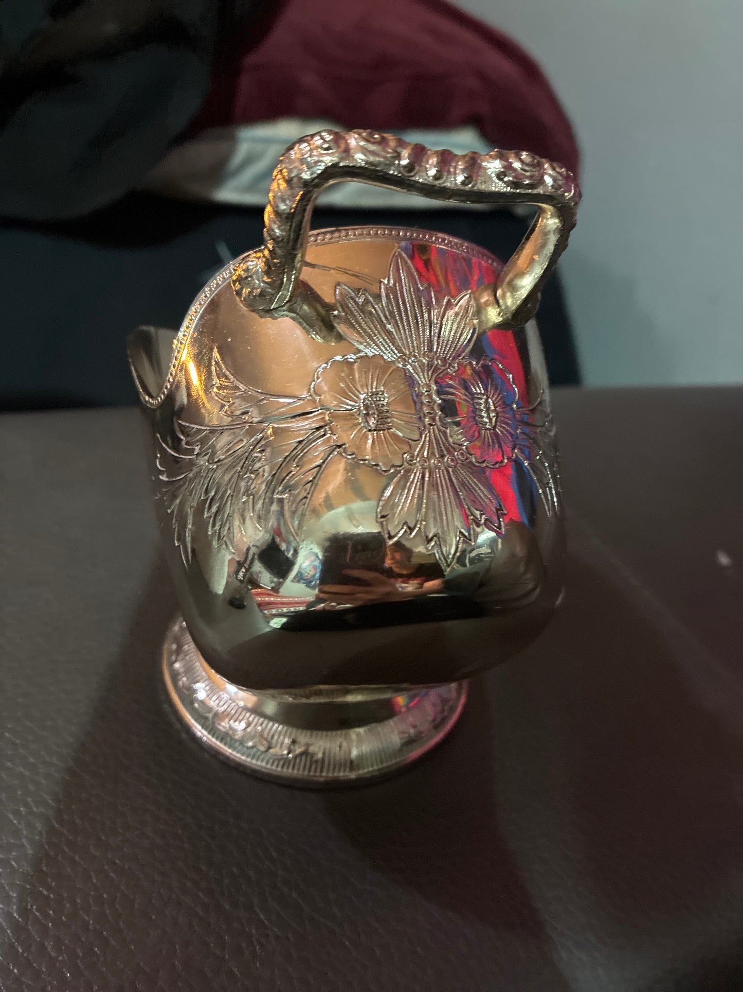 Amazing Elegant Vintage Collectible FB ROGERS SILVER Co Silver Plate Ornate Floral Etched Footed Sugar Scuttle w/Small Scoop