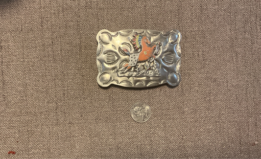 Vintage B-K Silversmiths Nickel Silver Belt Buckle – Rearing Horse Design – 1970s