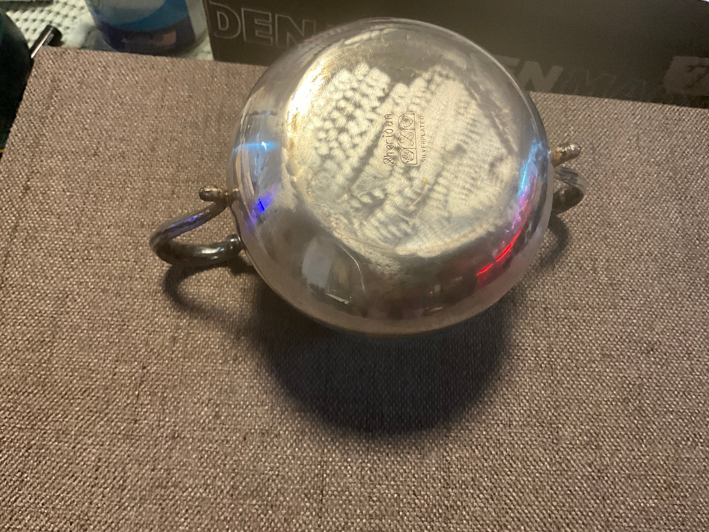 Vintage Sheridan Silverplate Creamer – Double Handle – Mid-Century Silver