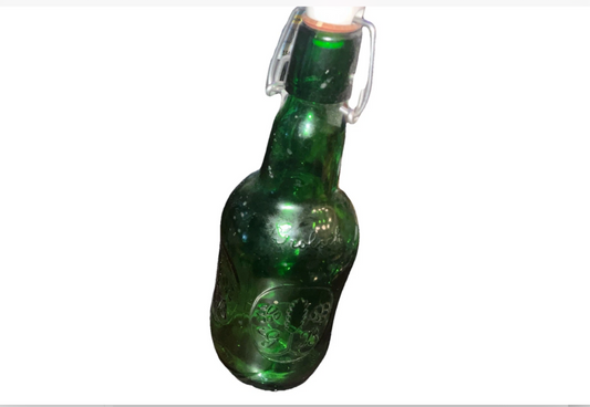 Vintage Grolsch Green Glass Beer Bottle with Porcelain Swing-Top Cap