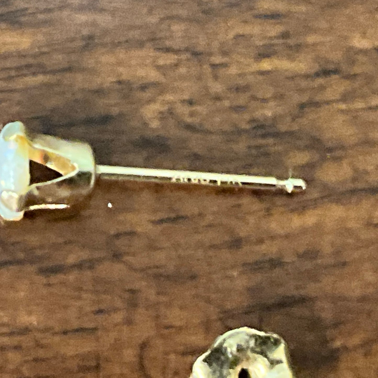 14 K Yellow Gold 4mm Opal Stud Earrings
