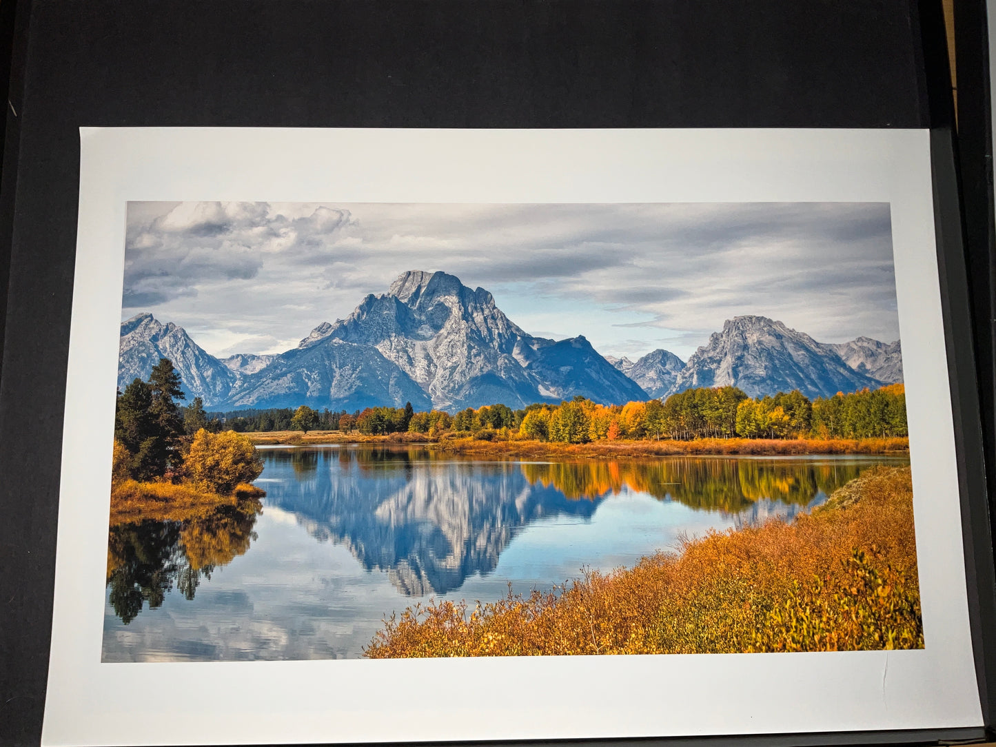 Teton Reflection in Autumn – Mountain Landscape Photography Print (Unframed 14” x 20”)