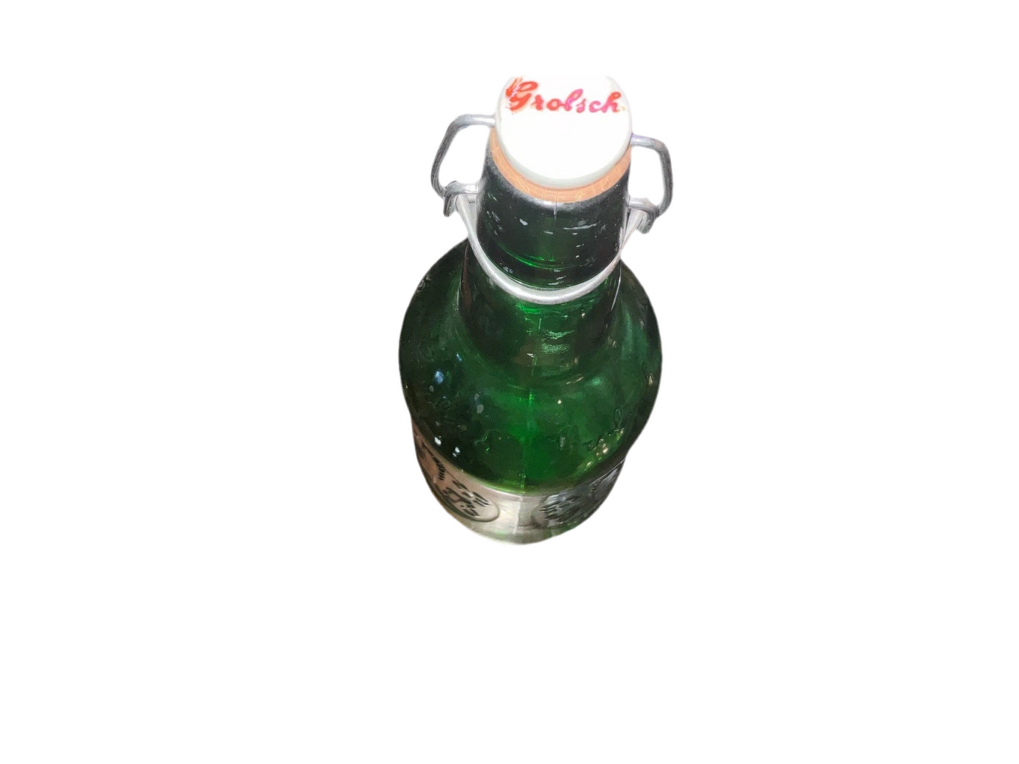 Vintage Grolsch Green Glass Beer Bottle with Porcelain Swing-Top Cap