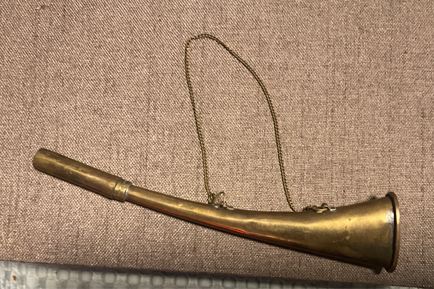 Vintage Brass Hunting / Coach Horn – 10” with Chain