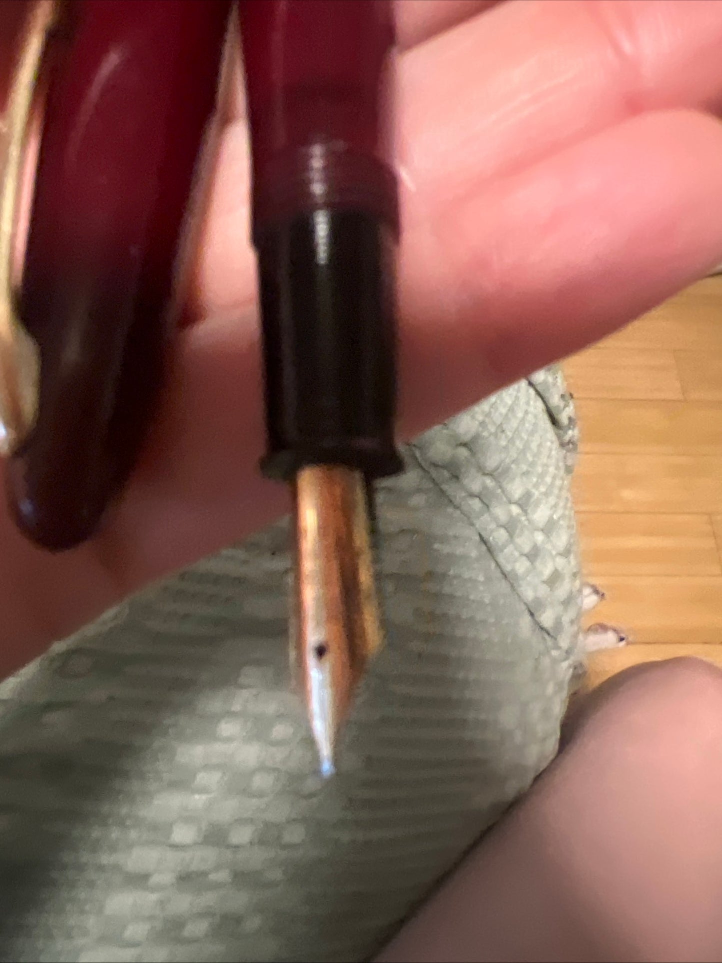 Vintage Shearer Touchdown Fountain Pen Burgundy 14k Gold Nib #33 USA Mid-Century
