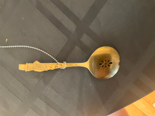 Vintage Planters Mr. Peanut Brass Spoon – Advertising Collectible with Pierced Bowl