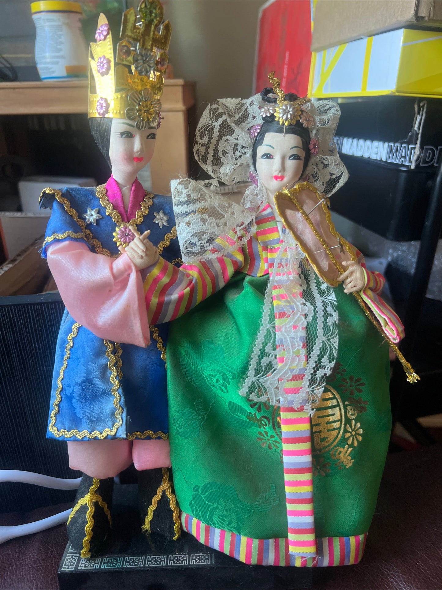 Korean Traditional Handicraft Hanbok Dolls Wedding Collectible Figure Gift