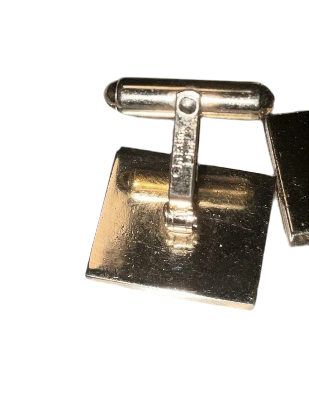 Christian Dior Vintage Gold Tone Rectangle Onyx Cufflinks Set of 2
