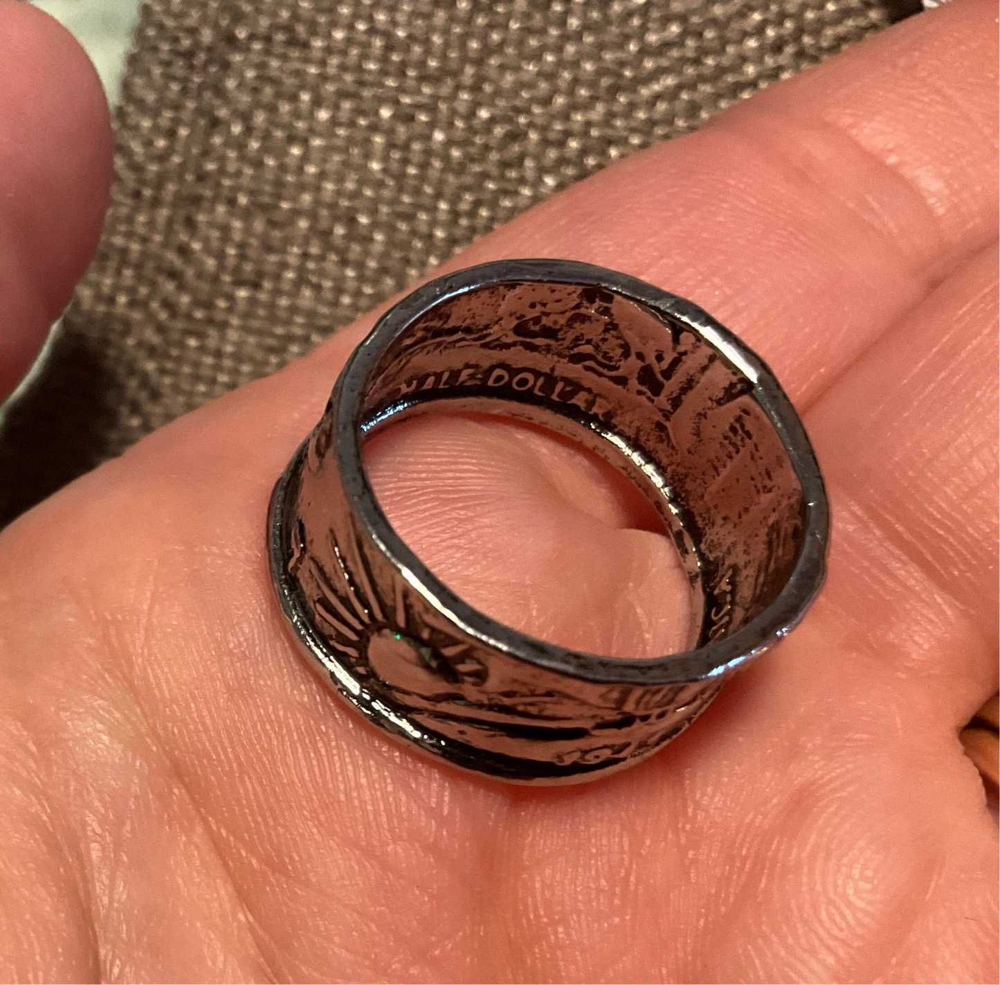 1943 Walking Liberty Half Dollar Coin Ring – WWII Era Handmade Silver Band