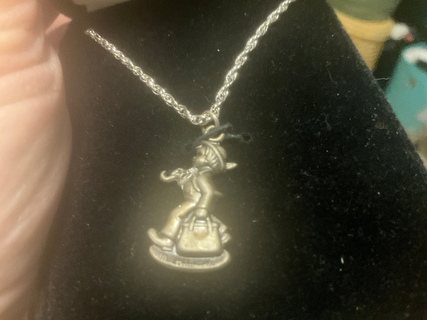 Vintage M.I. Hummel Club Sterling Silver Necklace – Rare 925 Rocking Horse Boy Pendant