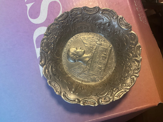 Bonaparte Commemorative Bowl – French Silver-Plated Medallion Dish
