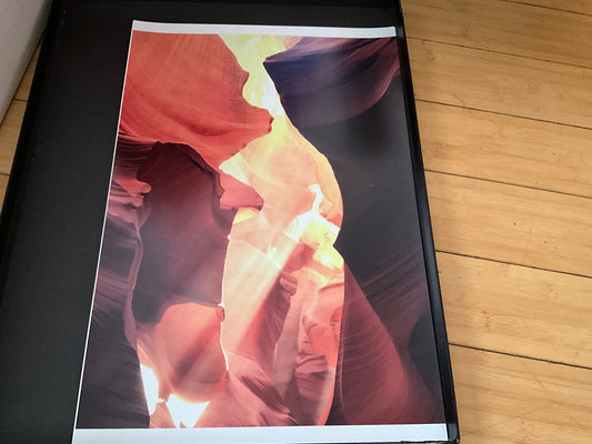 Antelope Canyon Wall Art Print – Sunlight Through Slot Canyon (Unframed 14” x 20”)