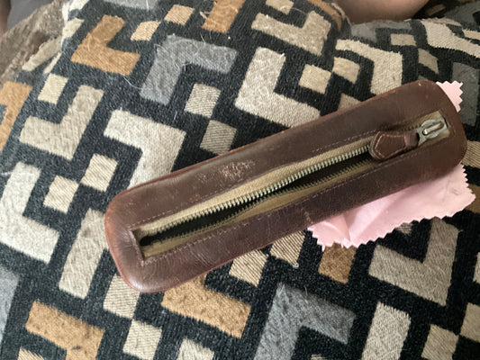 Vintage Leather Zipp Pouch – Mid-Century German Case with CRP Nürnberg Zipper