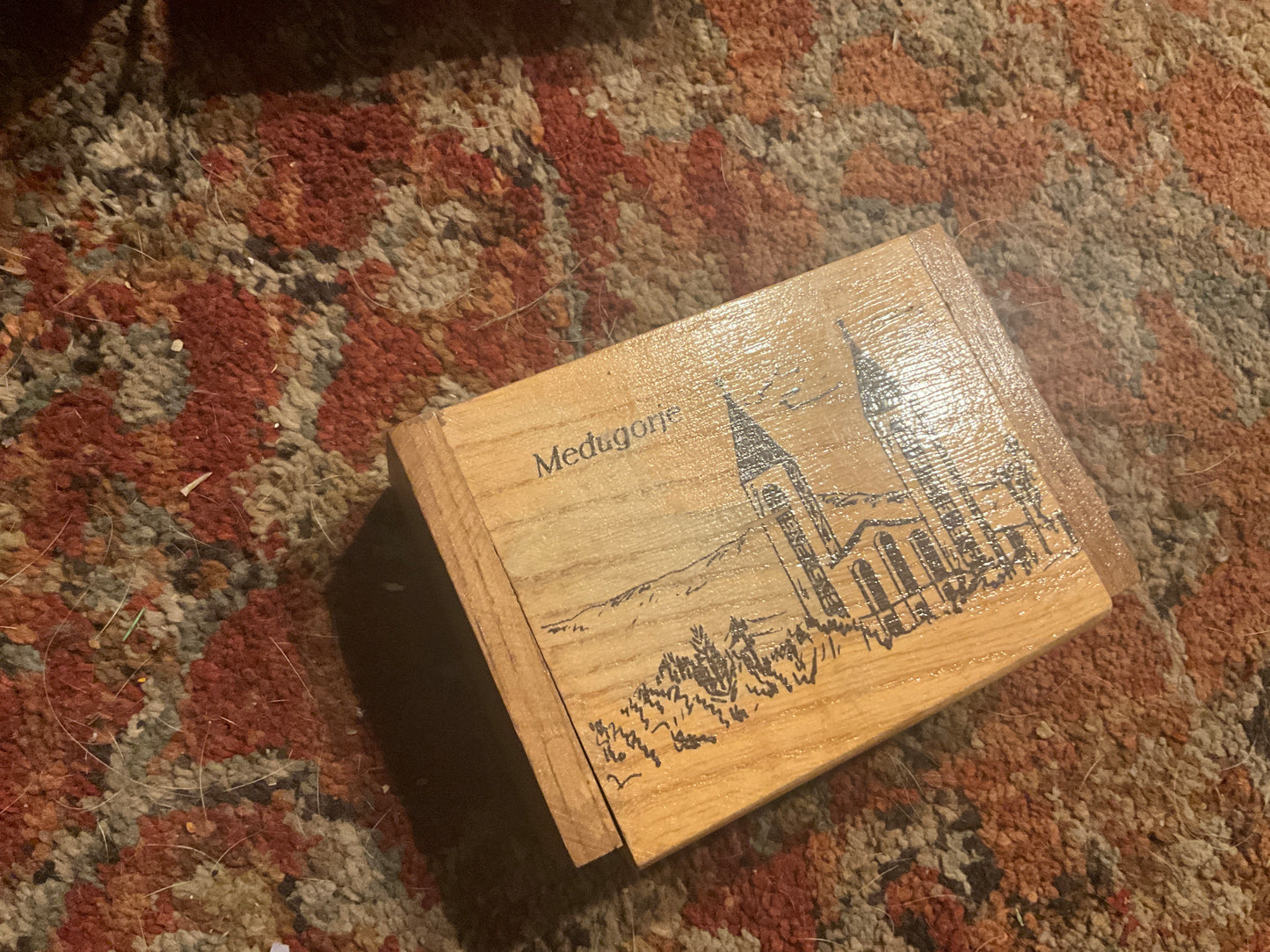 Handmade Medjugorje Wooden Prayer Box | Virgin Mary Icon | Catholic Keepsake